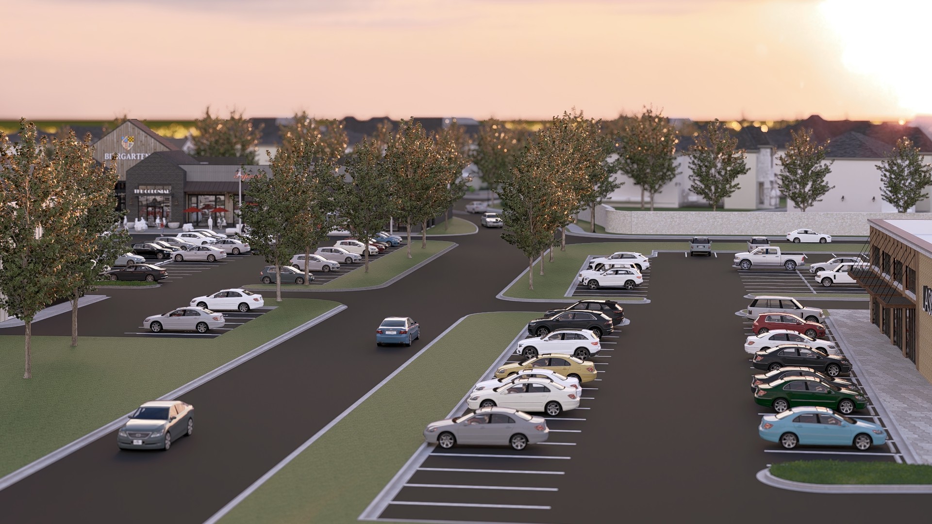 Parking lot design for commercial property