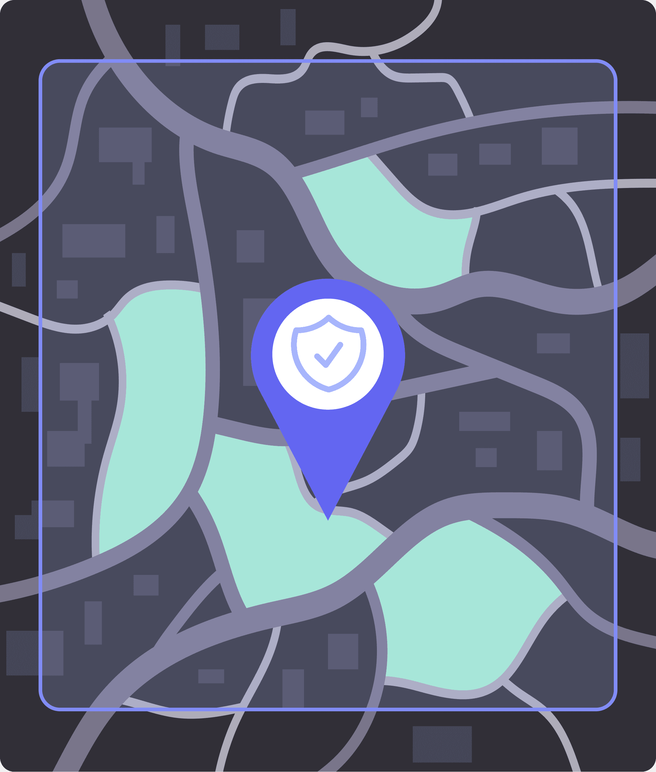 Illustration of a map depicting a secure cropping of the project area