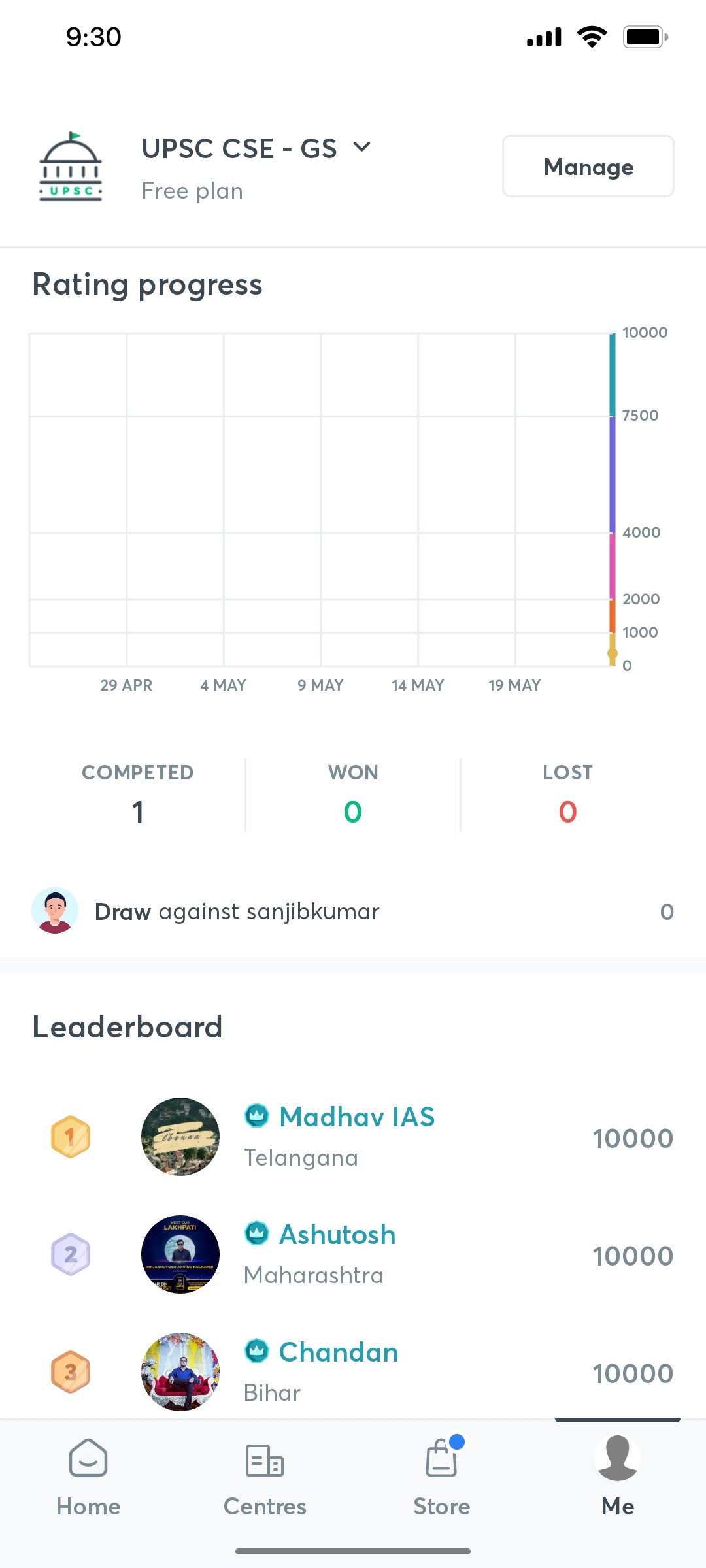 Unacademy Rating Progress Screen