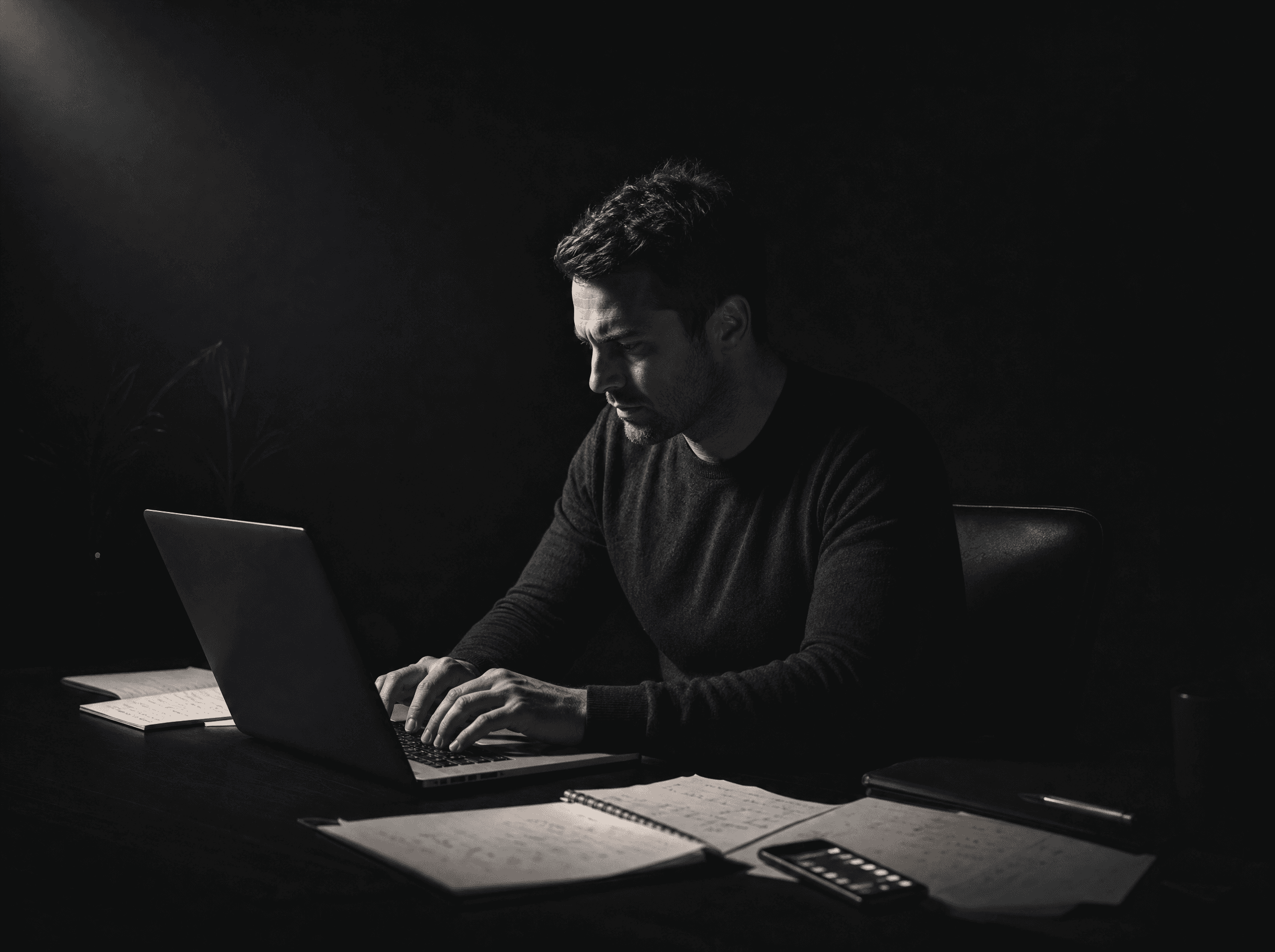 A person with his laptop