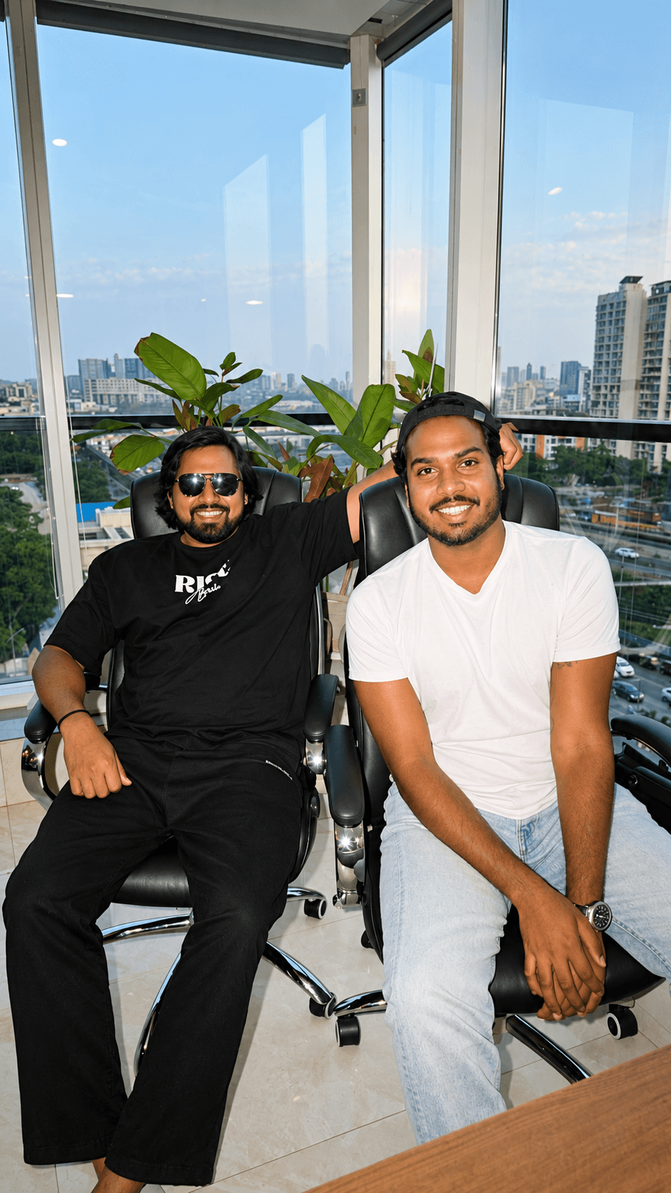 BB Studio co-founders Abhishek Mhatre and Karan Suvarna at their studio in Navi Mumbai.