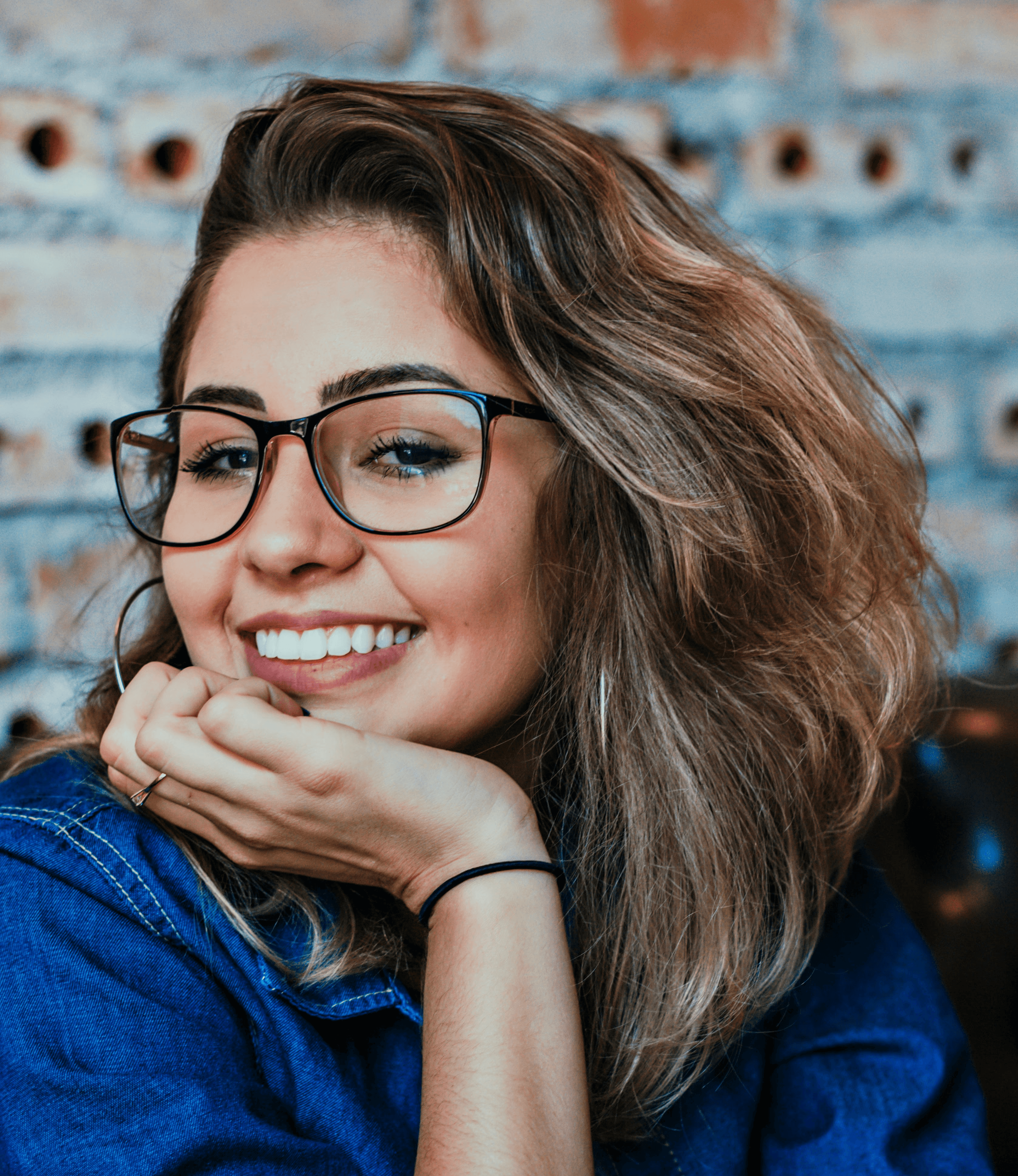 closeup photo of woman wearing black framed eyeglasses