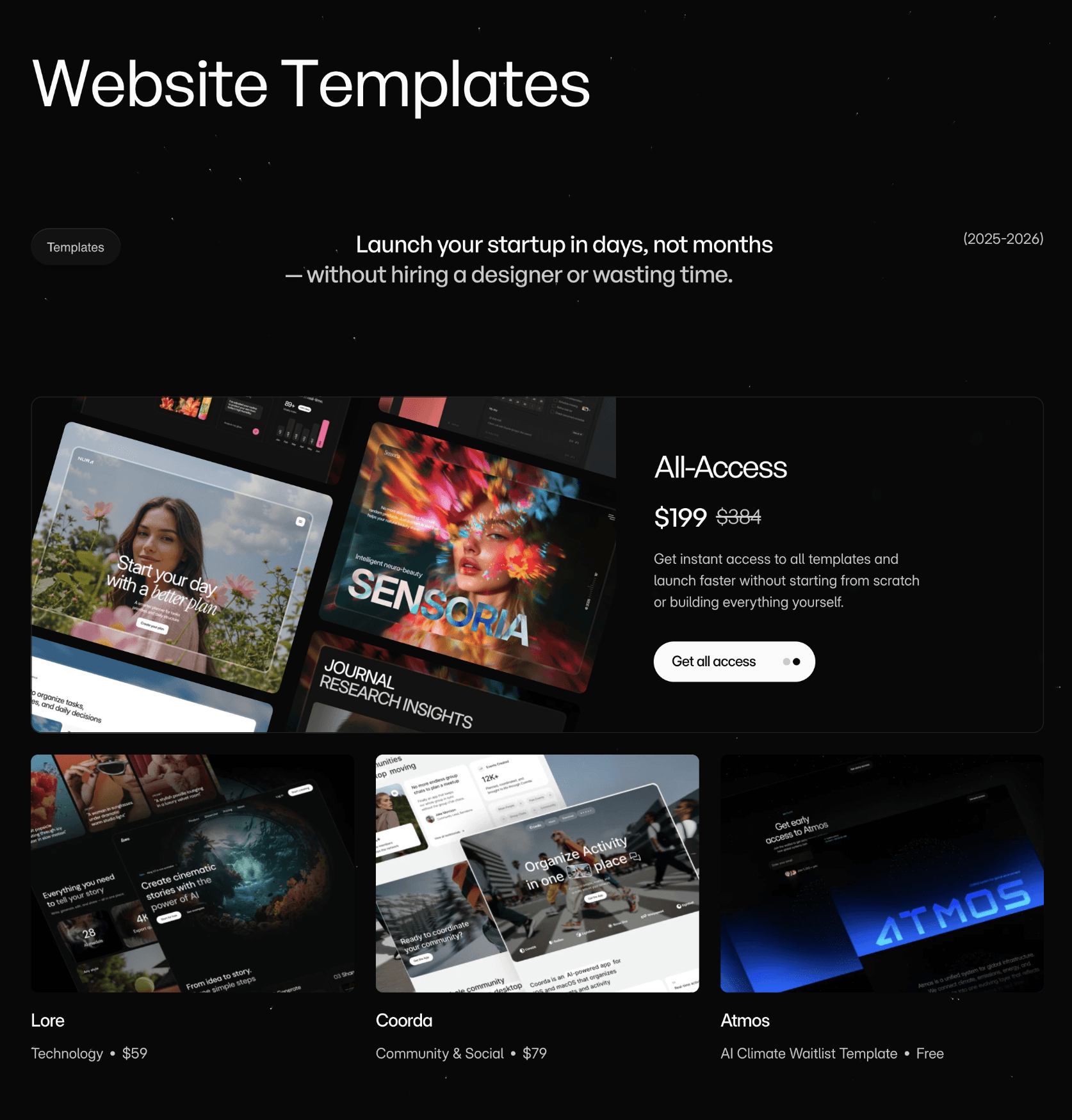 Luna UI Framer website templates for startups — alternative to hiring a design studio when speed and budget matter more than custom strategy