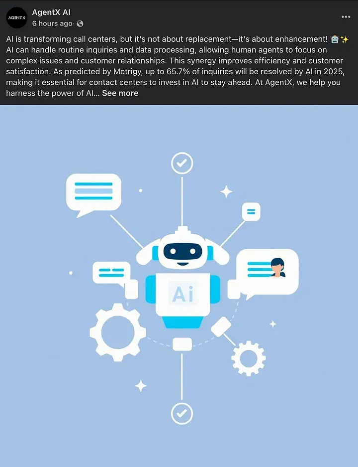 AI-generated social media post ready to publish.