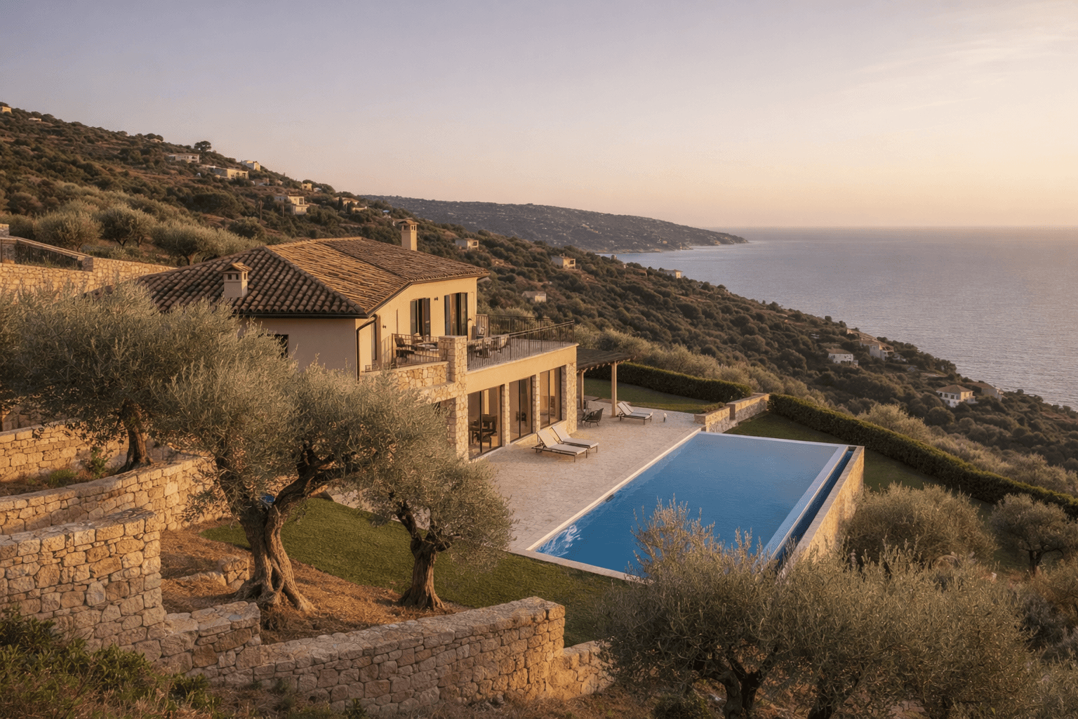 Mediterranean style house on the coast