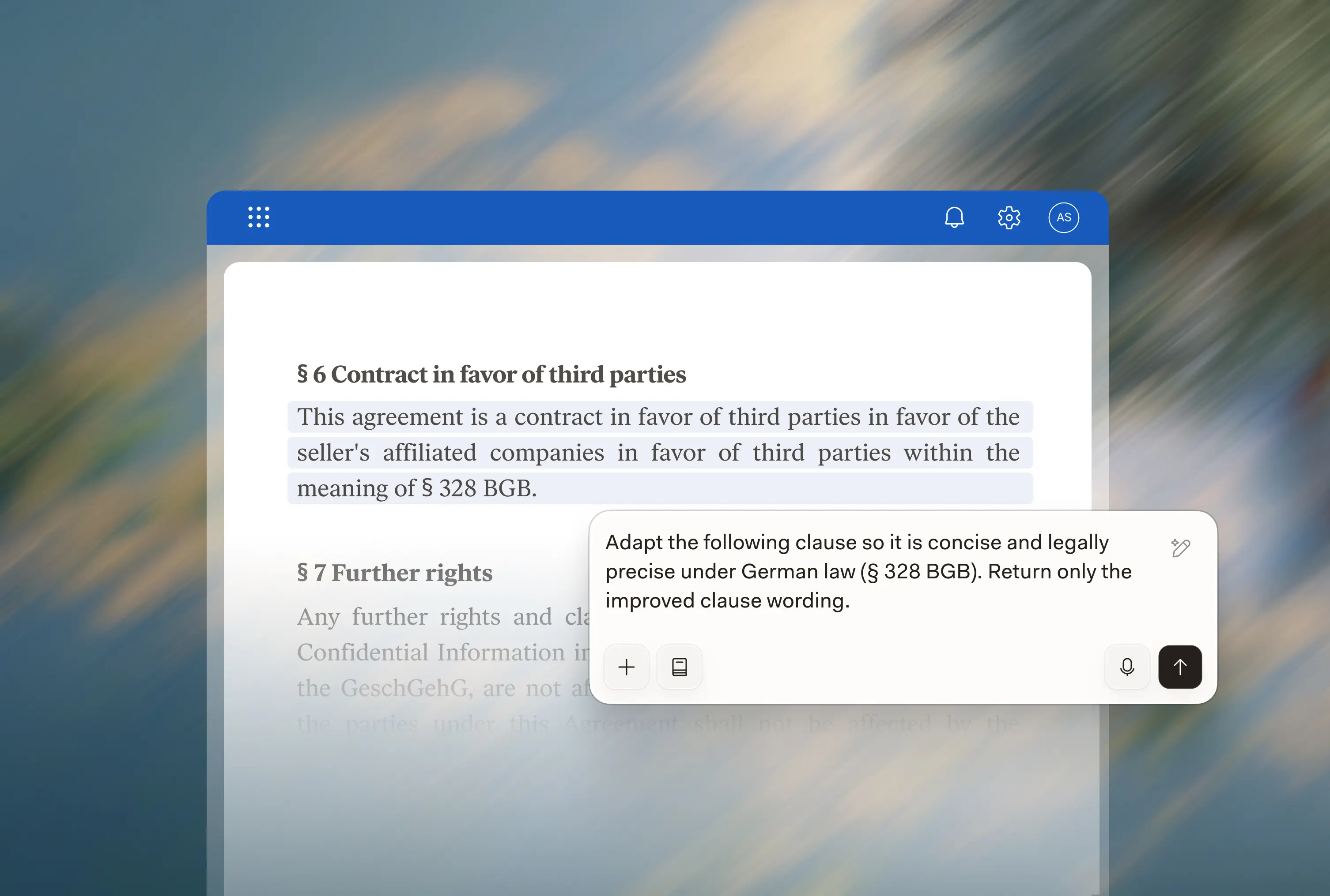 A Chatbox overlaying a word document