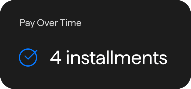 A callout indication that a customer can pay over time in 4 installments.