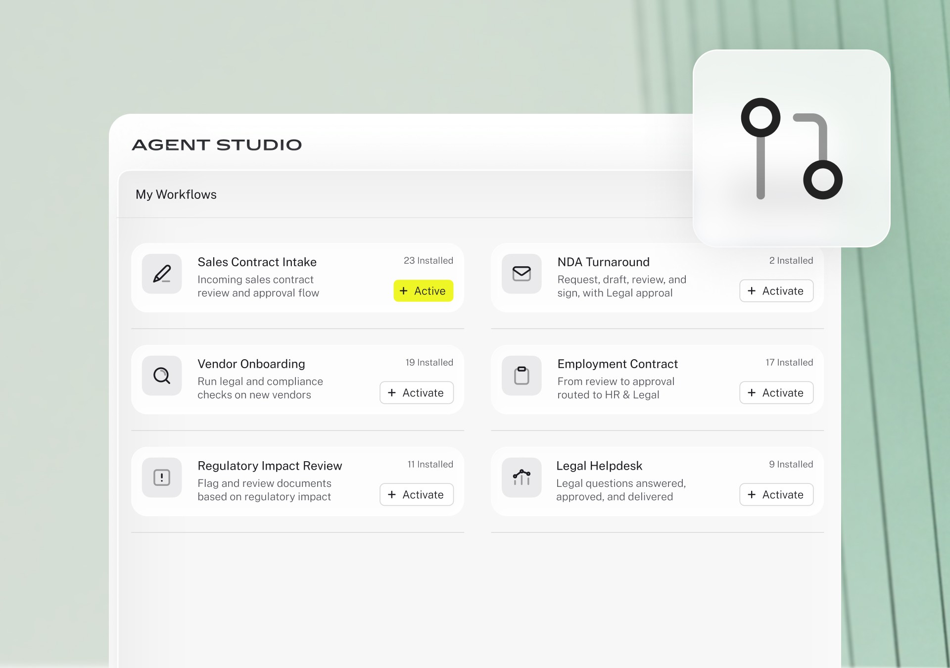 LEGALFLY “Escalate” action button used to route complex legal issues for further review.