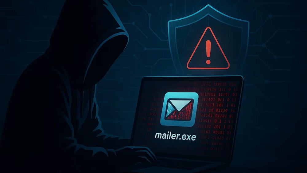 Red digital warning symbol glowing on a circuit board interface, representing active ransomware exploitation of the VMware ESXi CVE 2025 22225 vulnerability and hypervisor compromise.