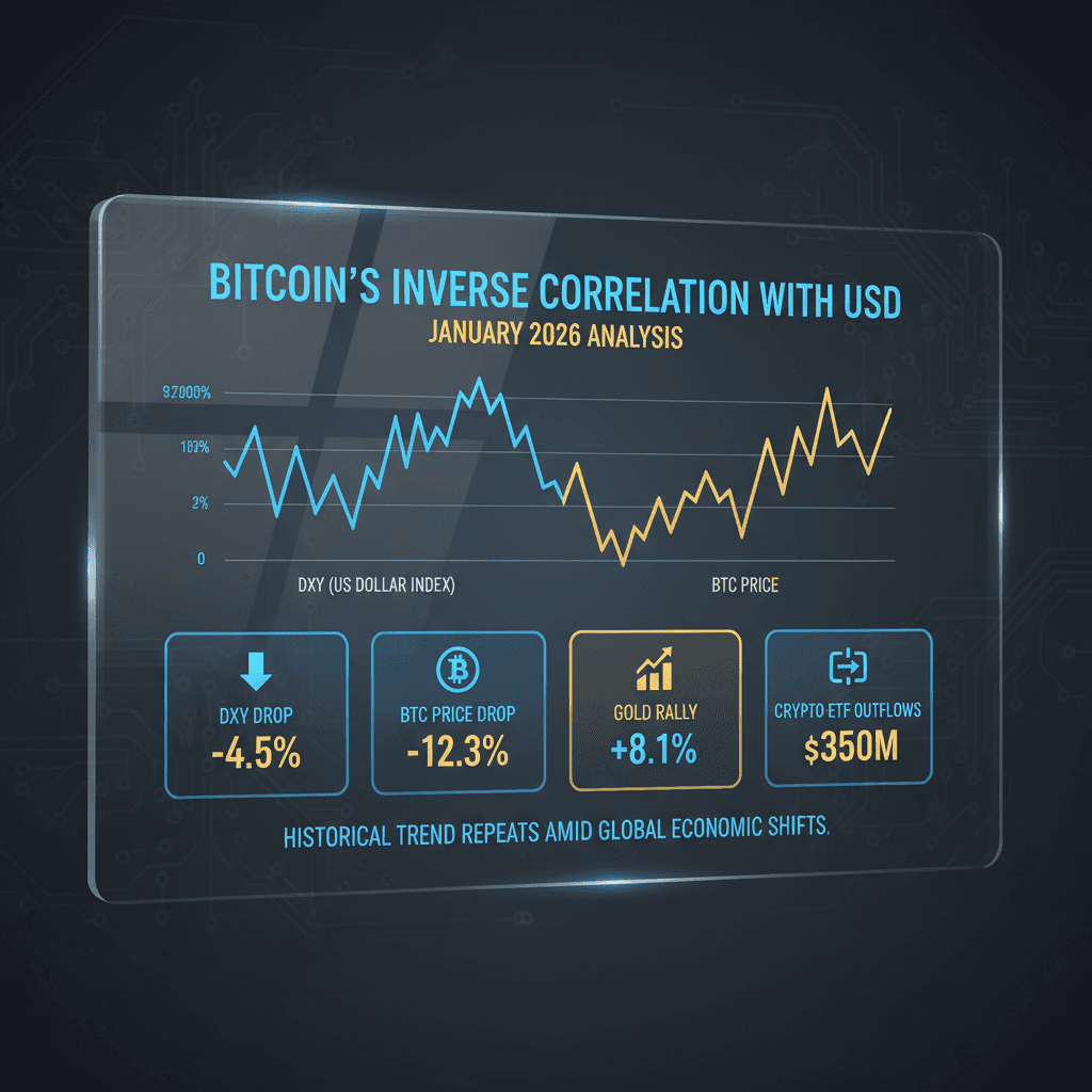 Infographic: Bitcoin, Dollar, Gold Divergence Jan 2026
