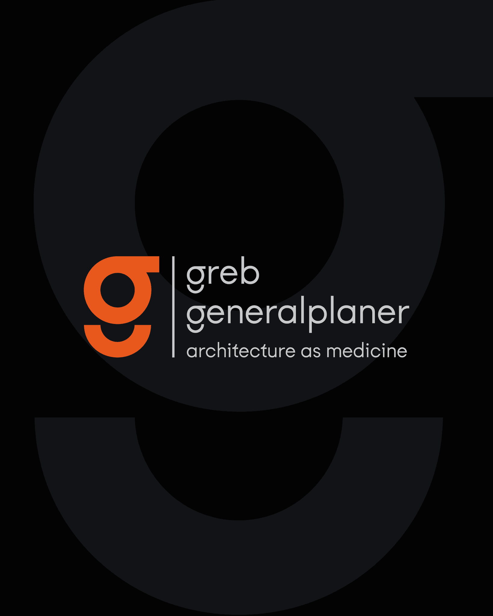 Orangenes g auf schwarzem Hintergrund