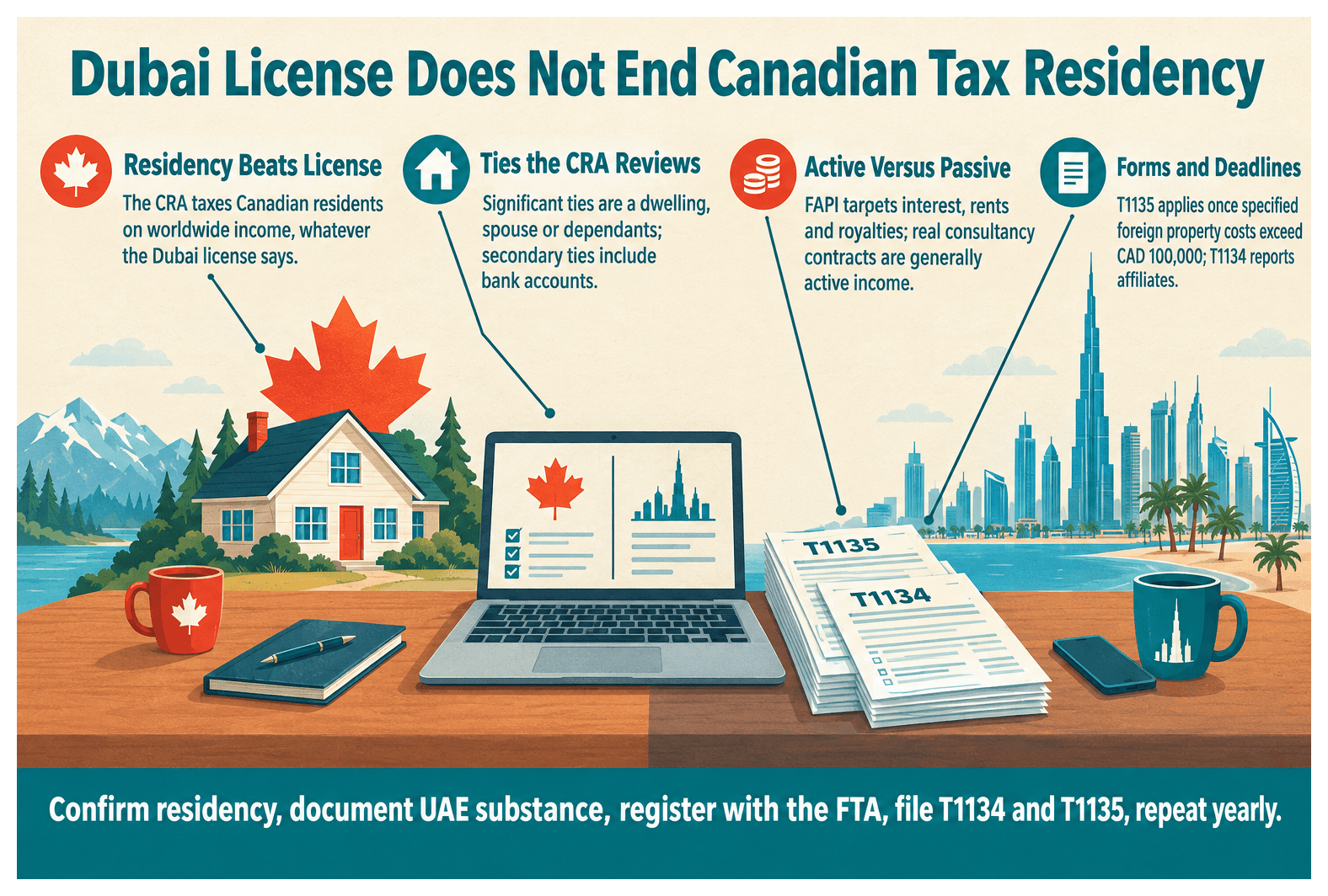Infographic: What Canada Tax Rules Apply When You Also Own a Dubai Company