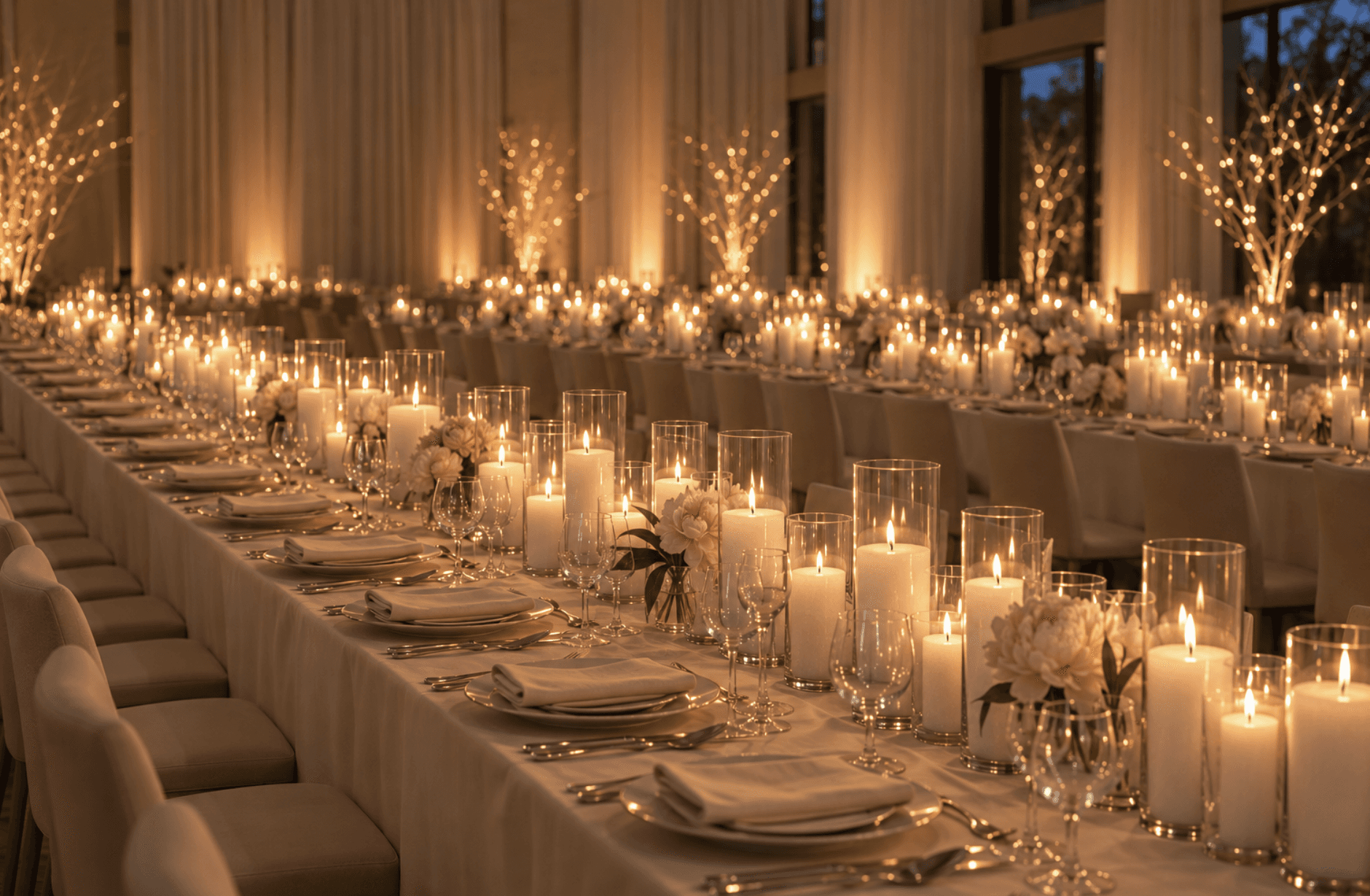 Candlelight inspiration for tables & gatherings; not Maison Lucea work