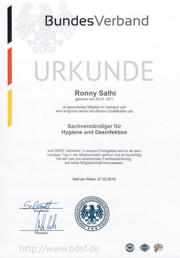 BDSF Urkunde