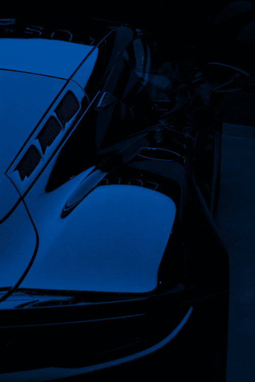 a close up of a car's side view mirror