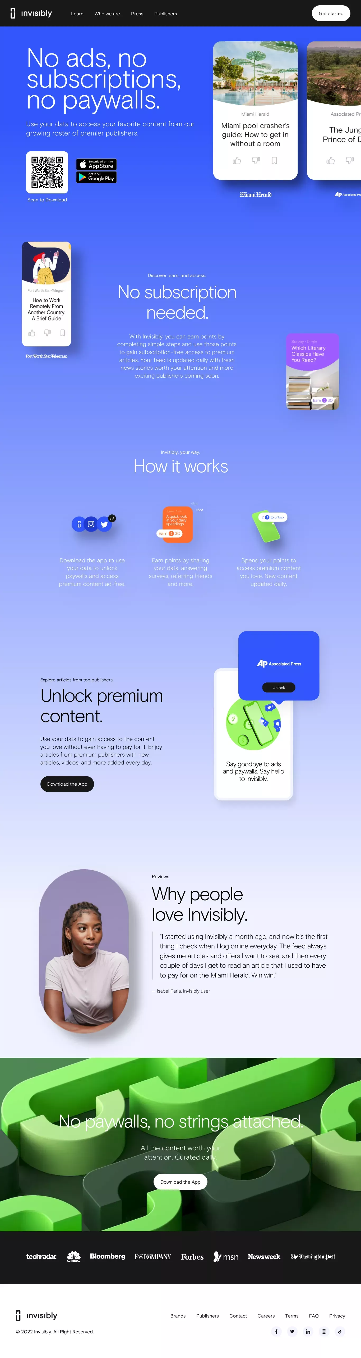 Home landing page screenshot showcasing Tech and Magazine design