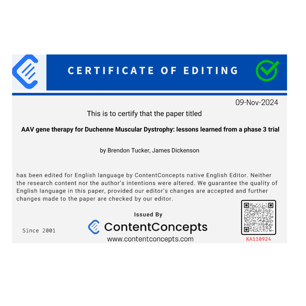 Editing Certificate Sample