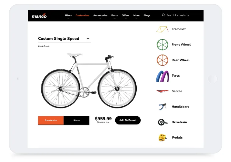 mango bikes dashboard