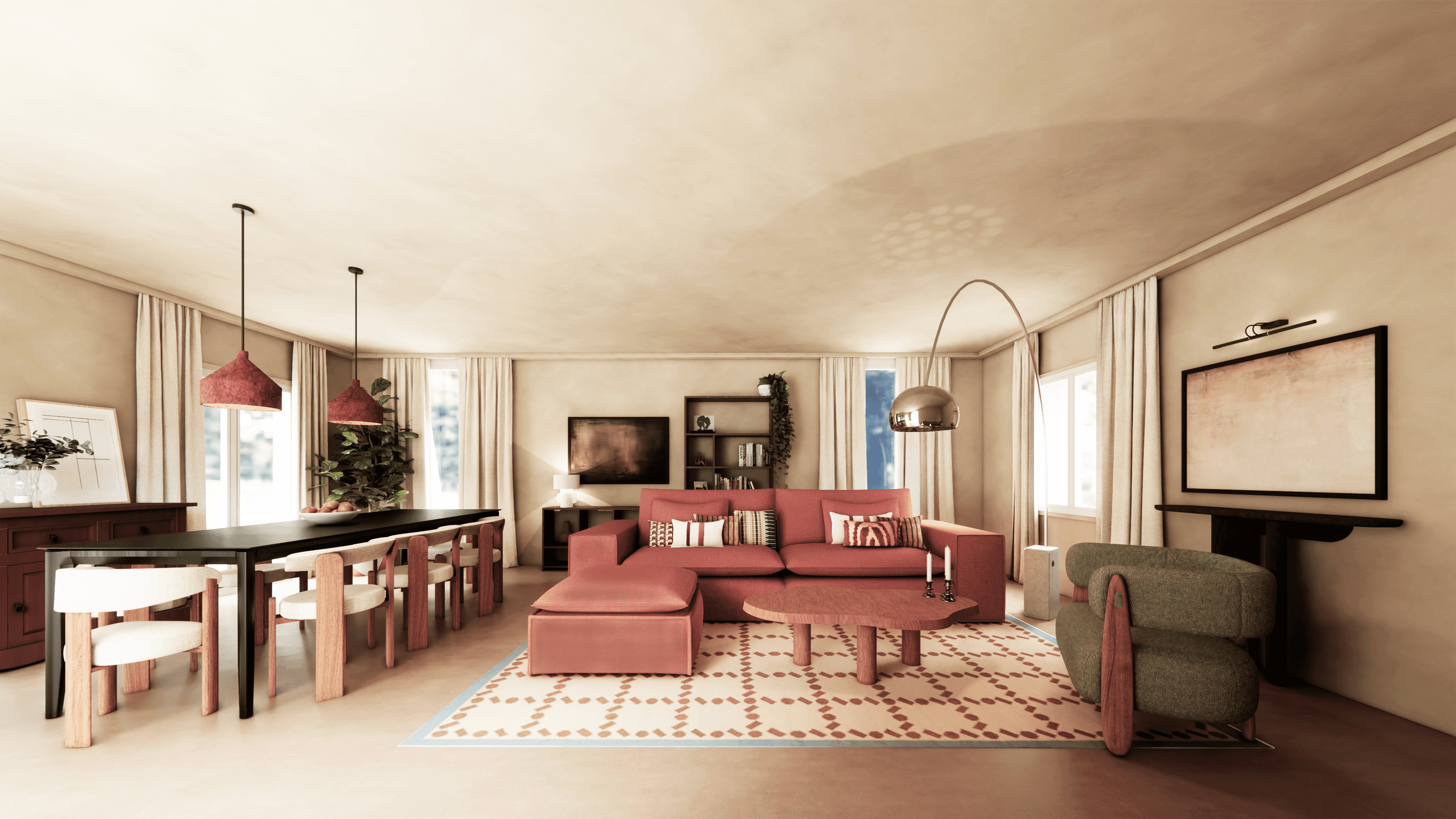 Tree branches reach towards a clear, blue sky.