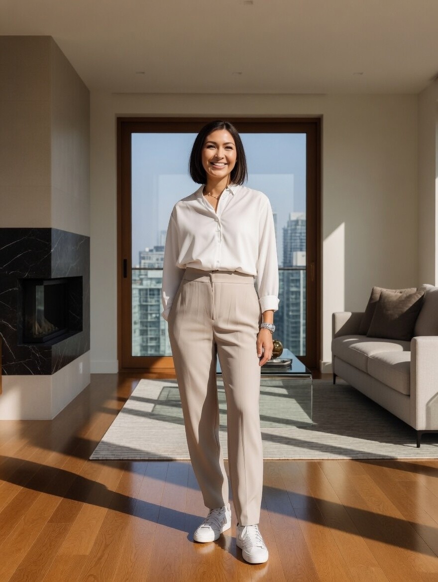 Happy real estate agent