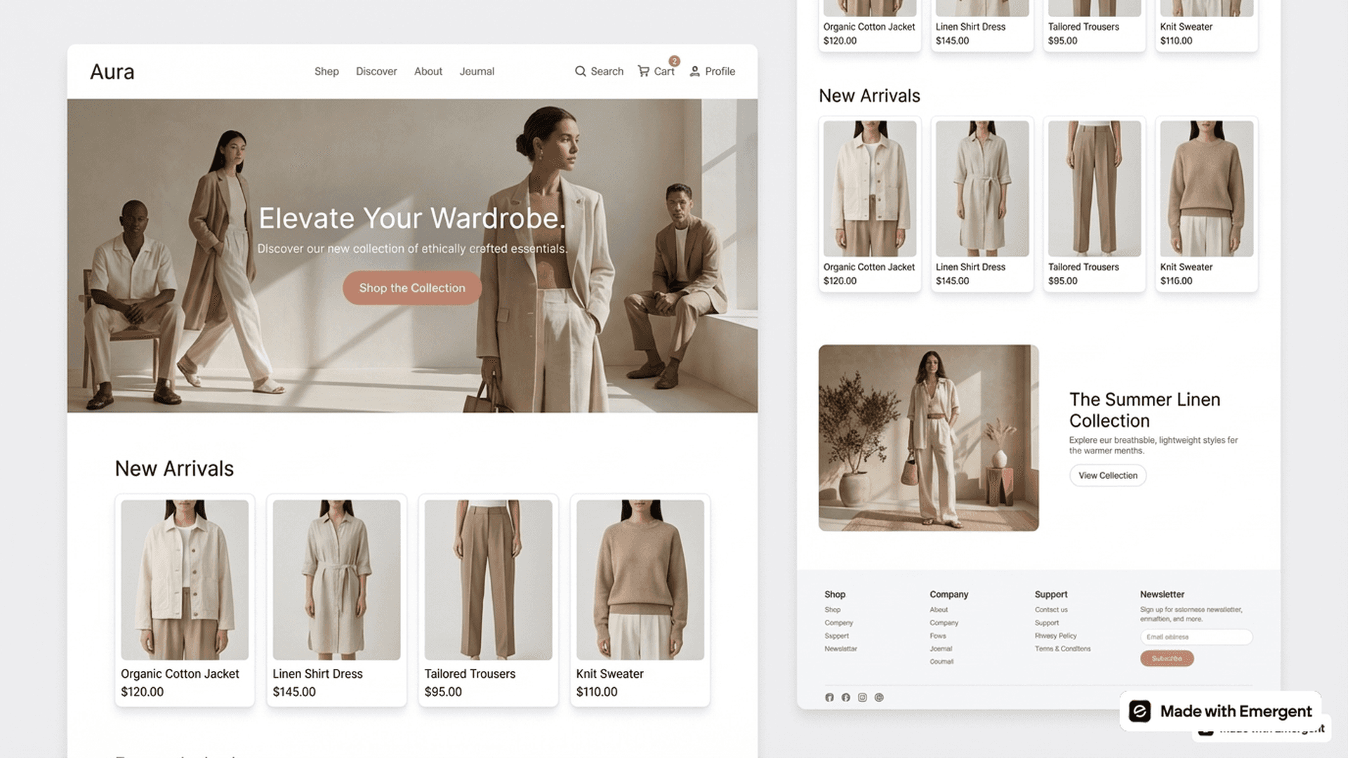 clothing website made with emergent