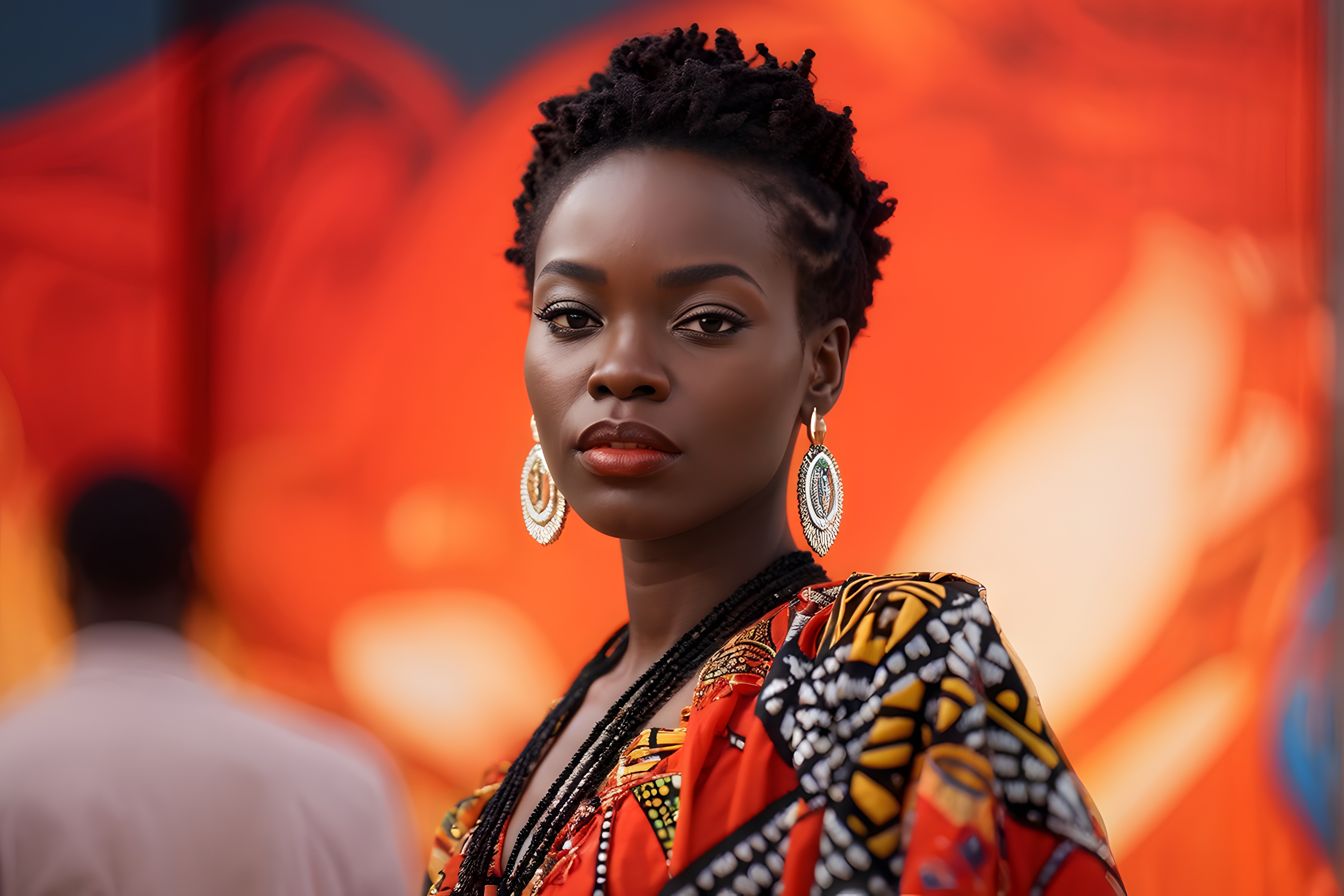 Woman in greenish shirt