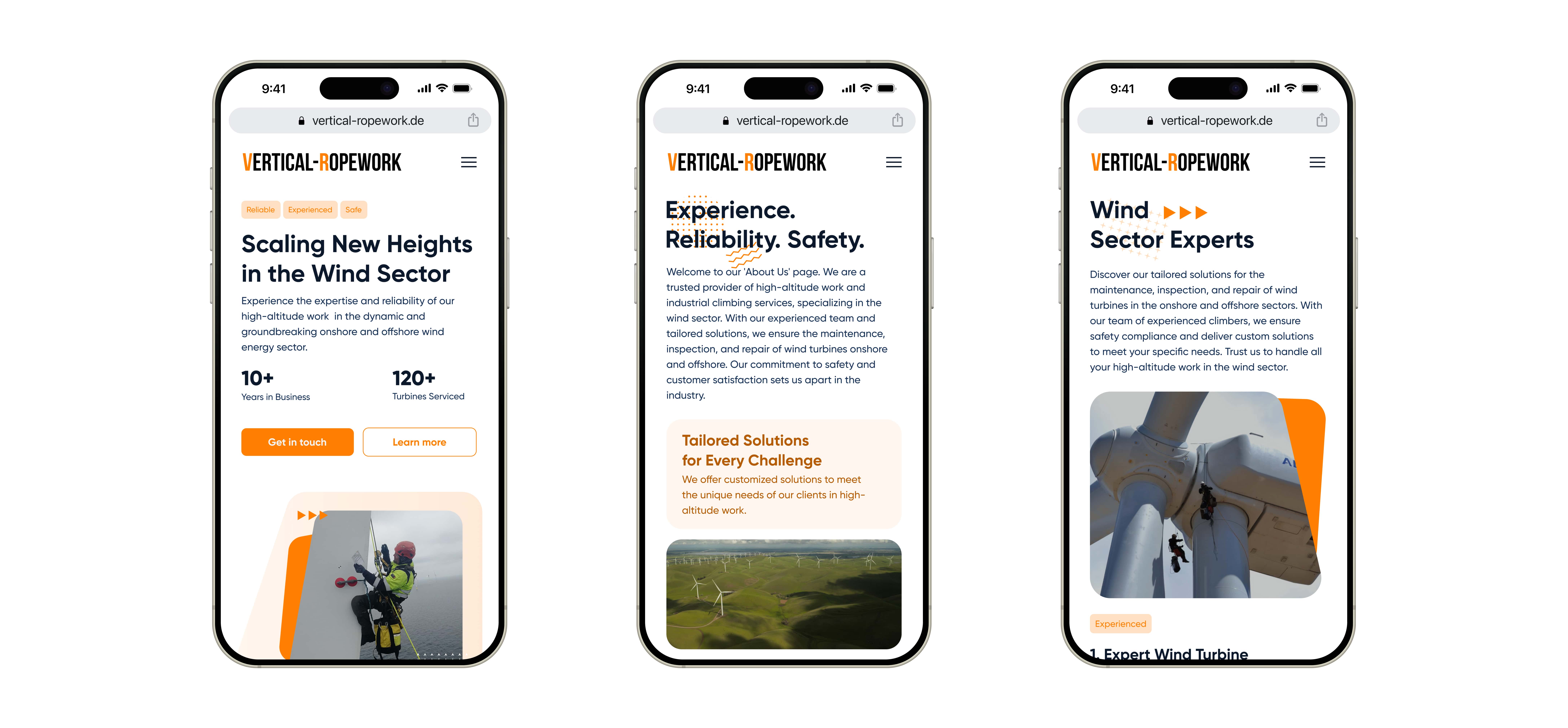Results of redesign Service page
