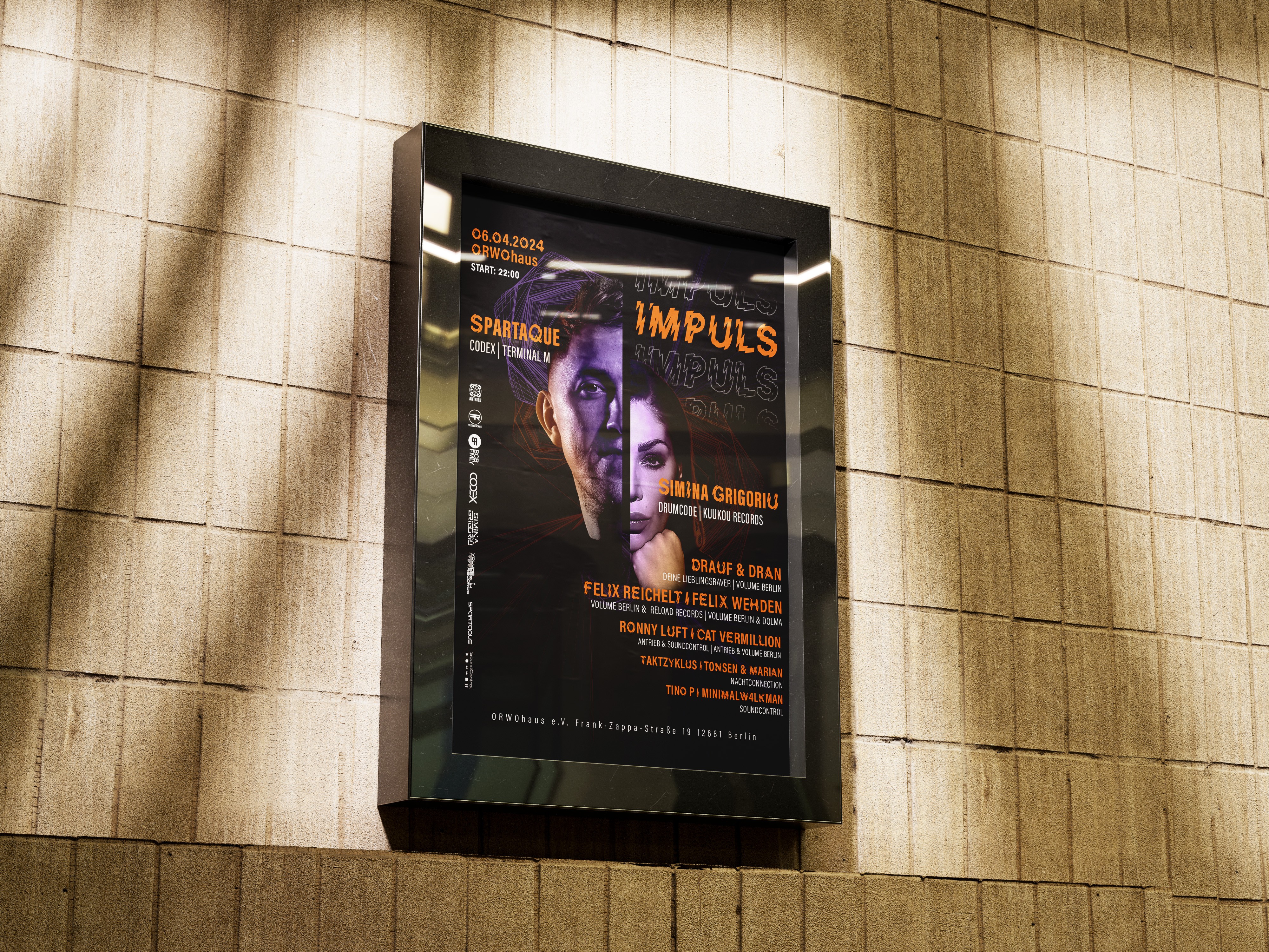 Citylight-Poster für Event Impuls mit kontrastreicher Portraitgestaltung