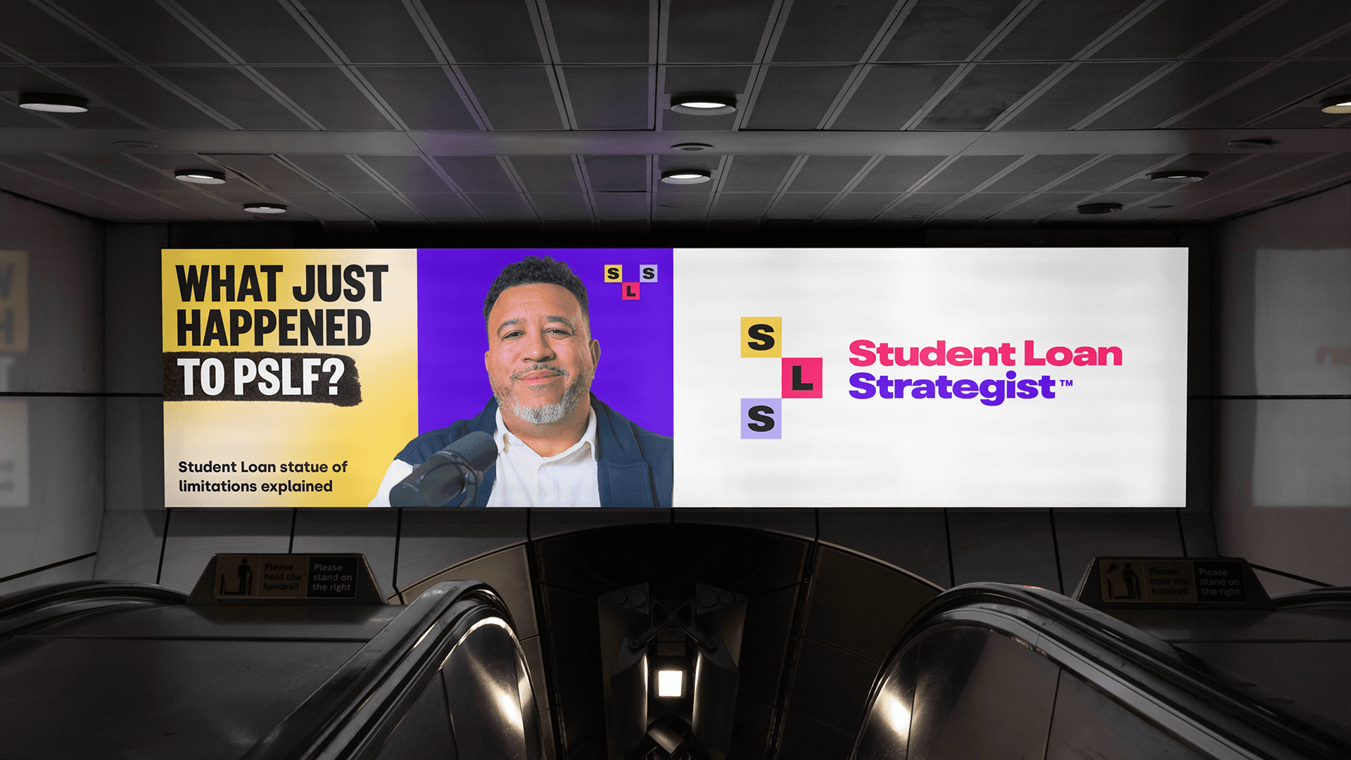 Student Loan Strategist underground billboard.