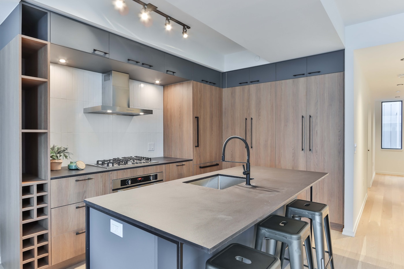 Modular Kitchen interior design by Skillstech — A compact kitchen that fits full-size storage into an apartment footprint