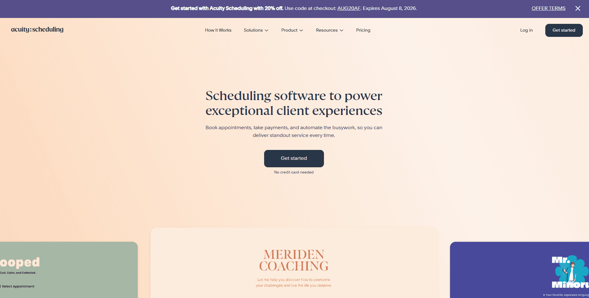 Acuity Scheduling homepage