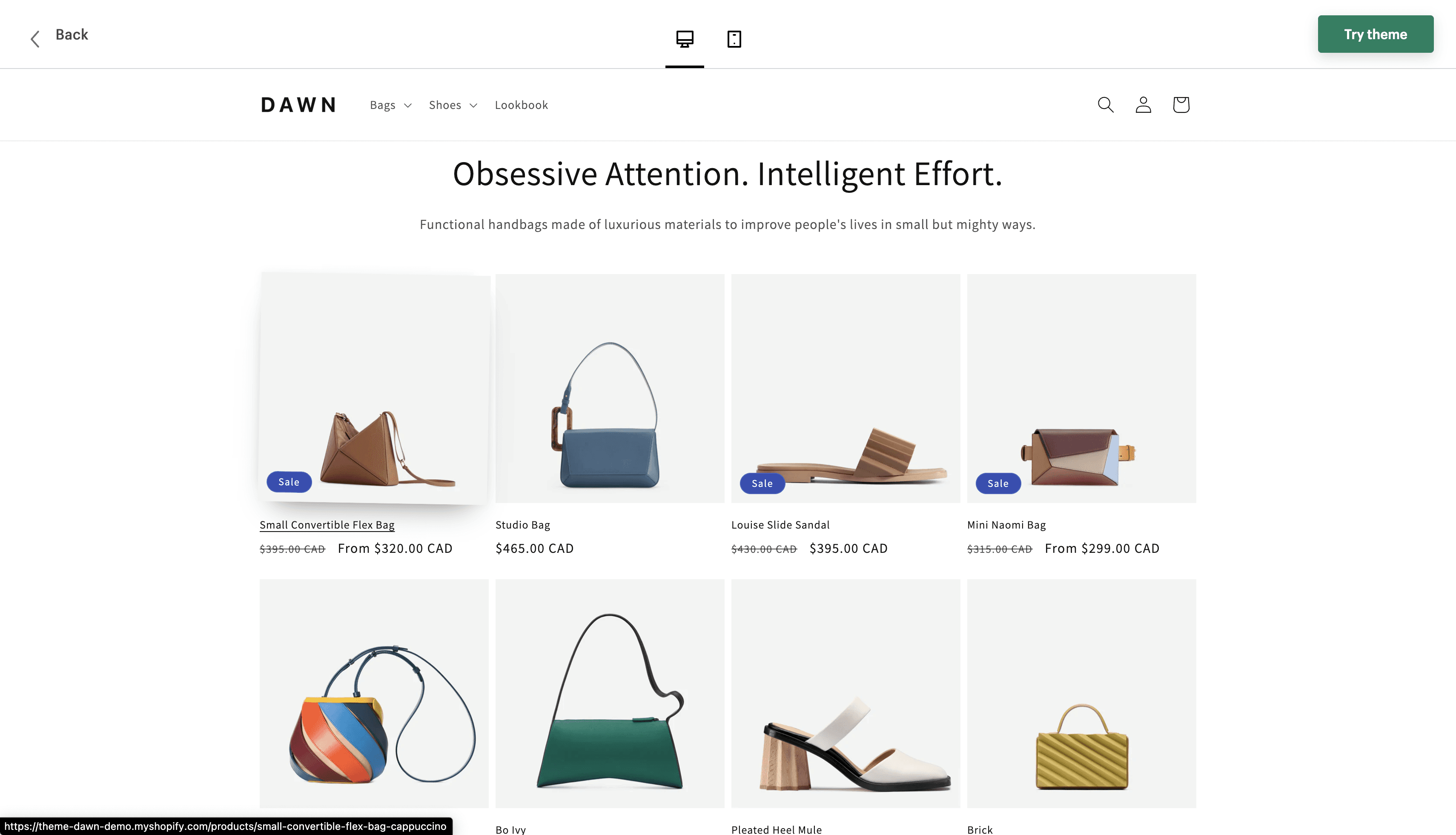 Screenshot of the main dashboard with gradients as background