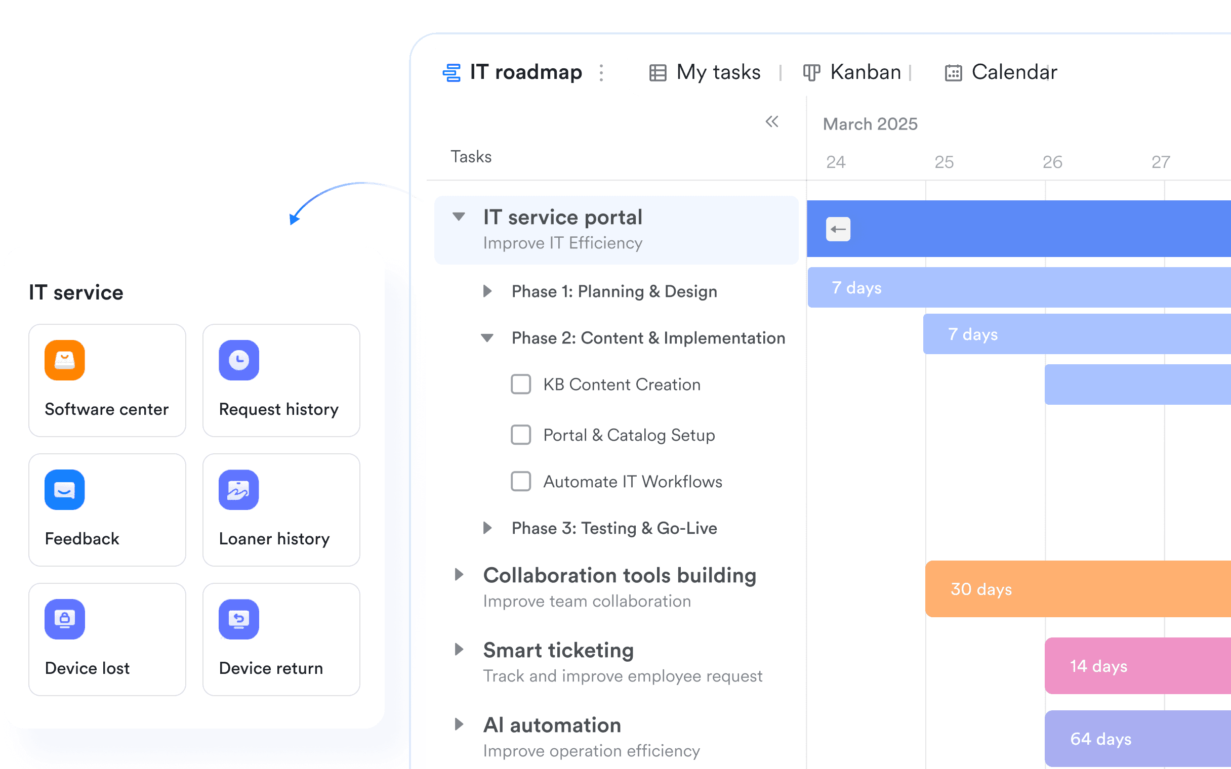 Project planning on Lark Base which is connected to other apps
