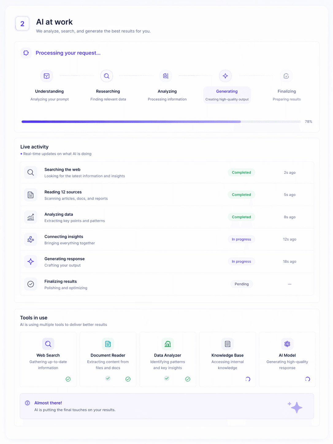 AI app dashboard