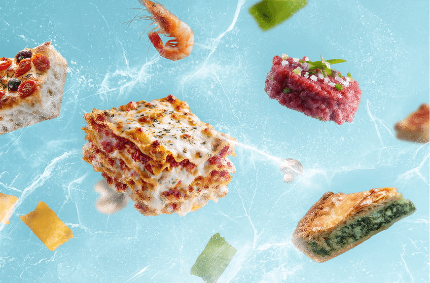 Lasagna and various food