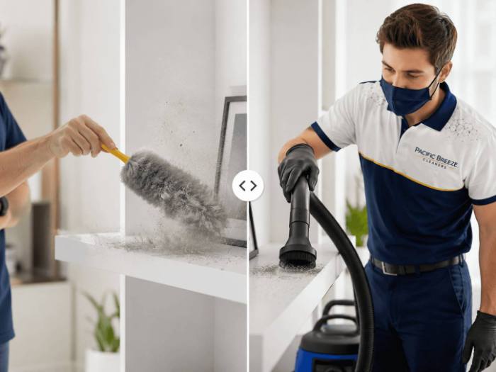 HEPA vacuuming to capture dust instead of spreading it