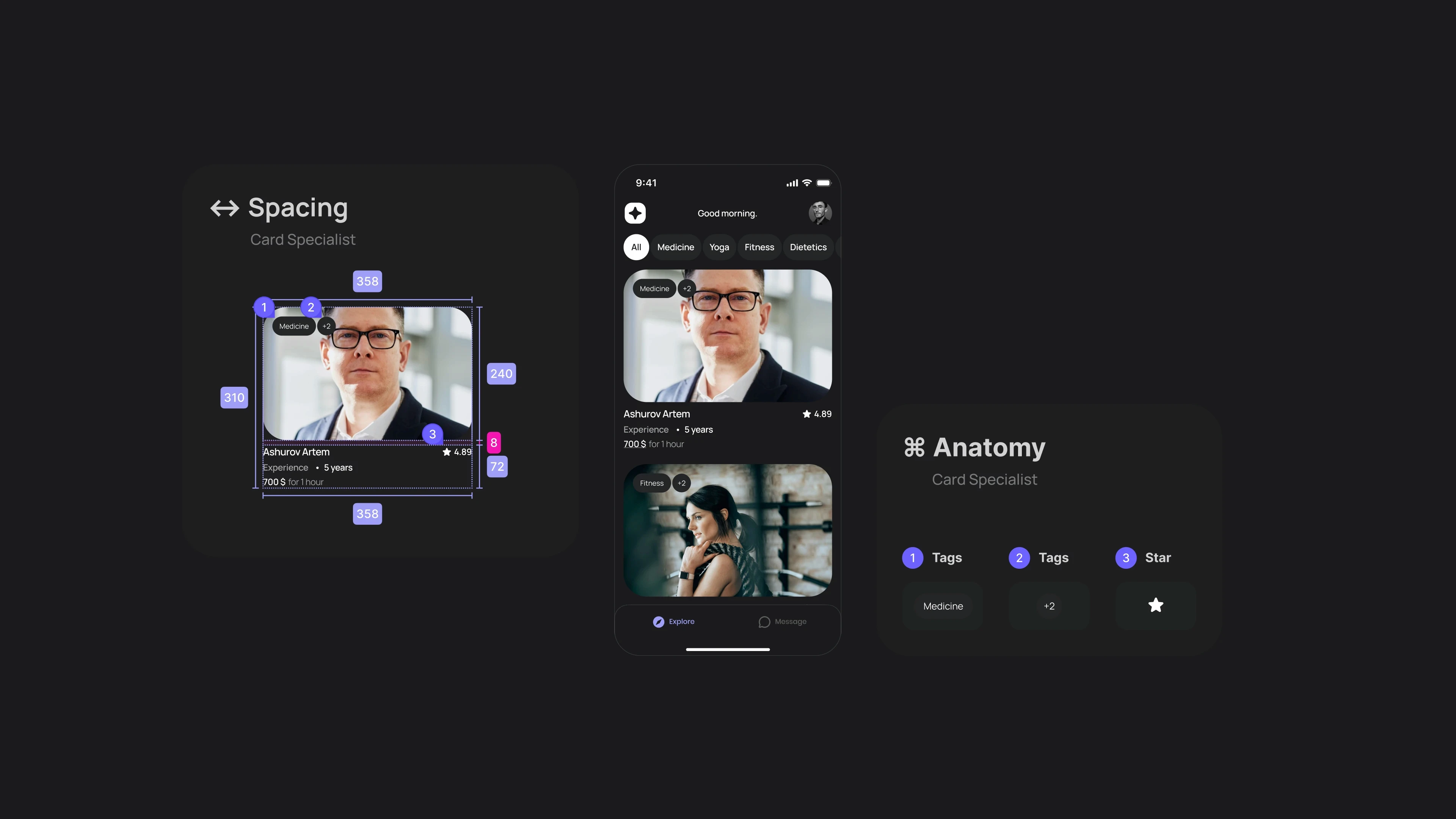 Detailed product page layout with large imagery, color and size selectors, price and buy buttons for better UX.