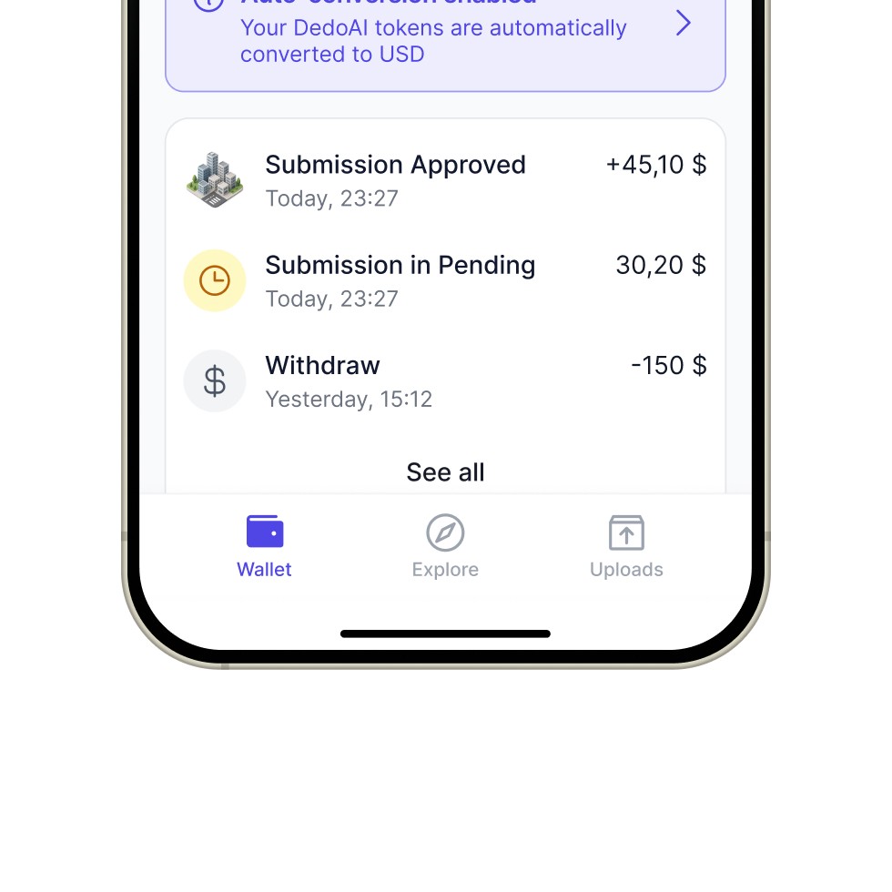 Wallet AI app design UI tab bar