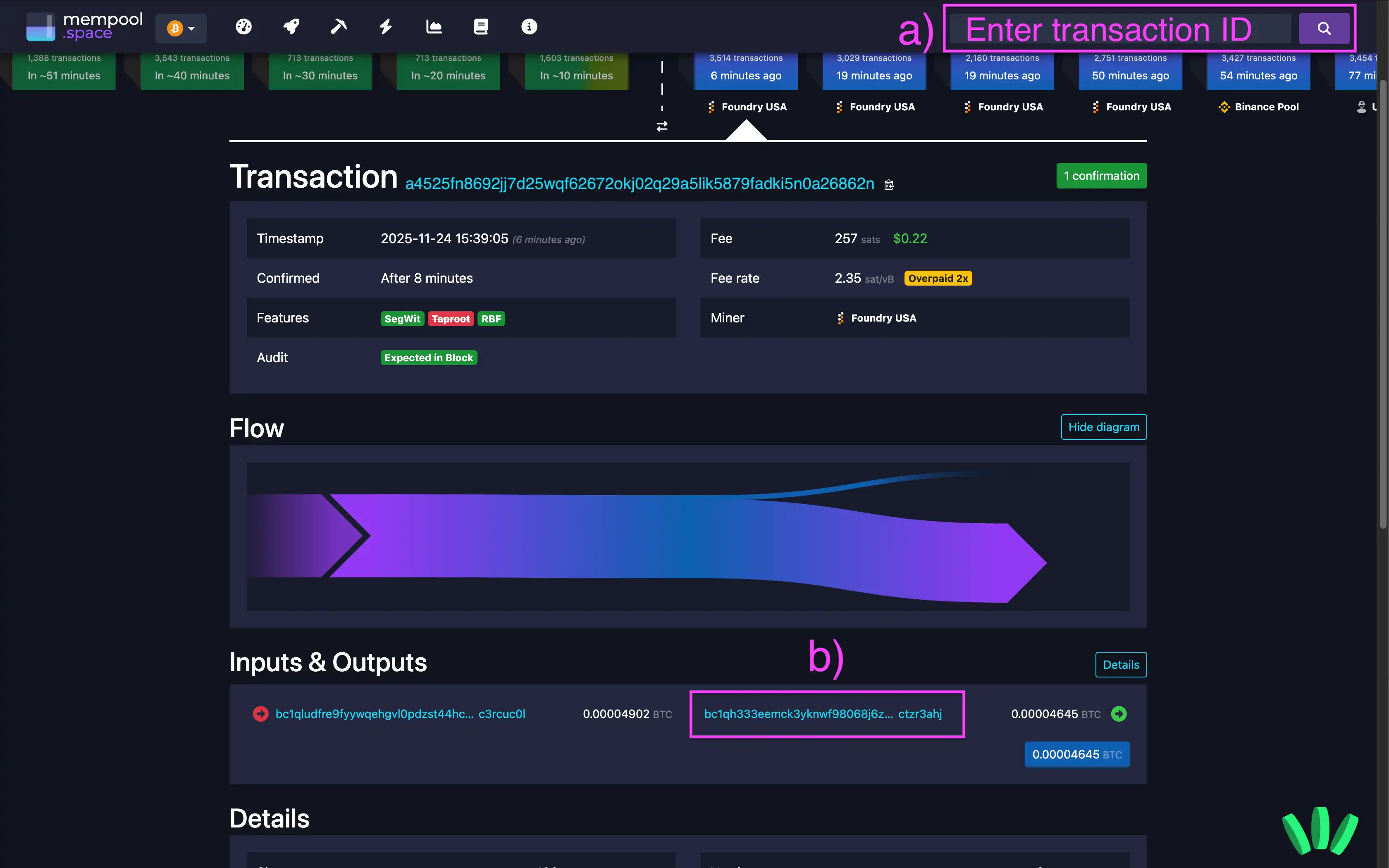Always compare the destination address shown onchain with the address you intended to use.