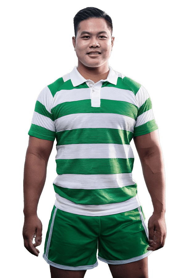 Player standing for camera.
