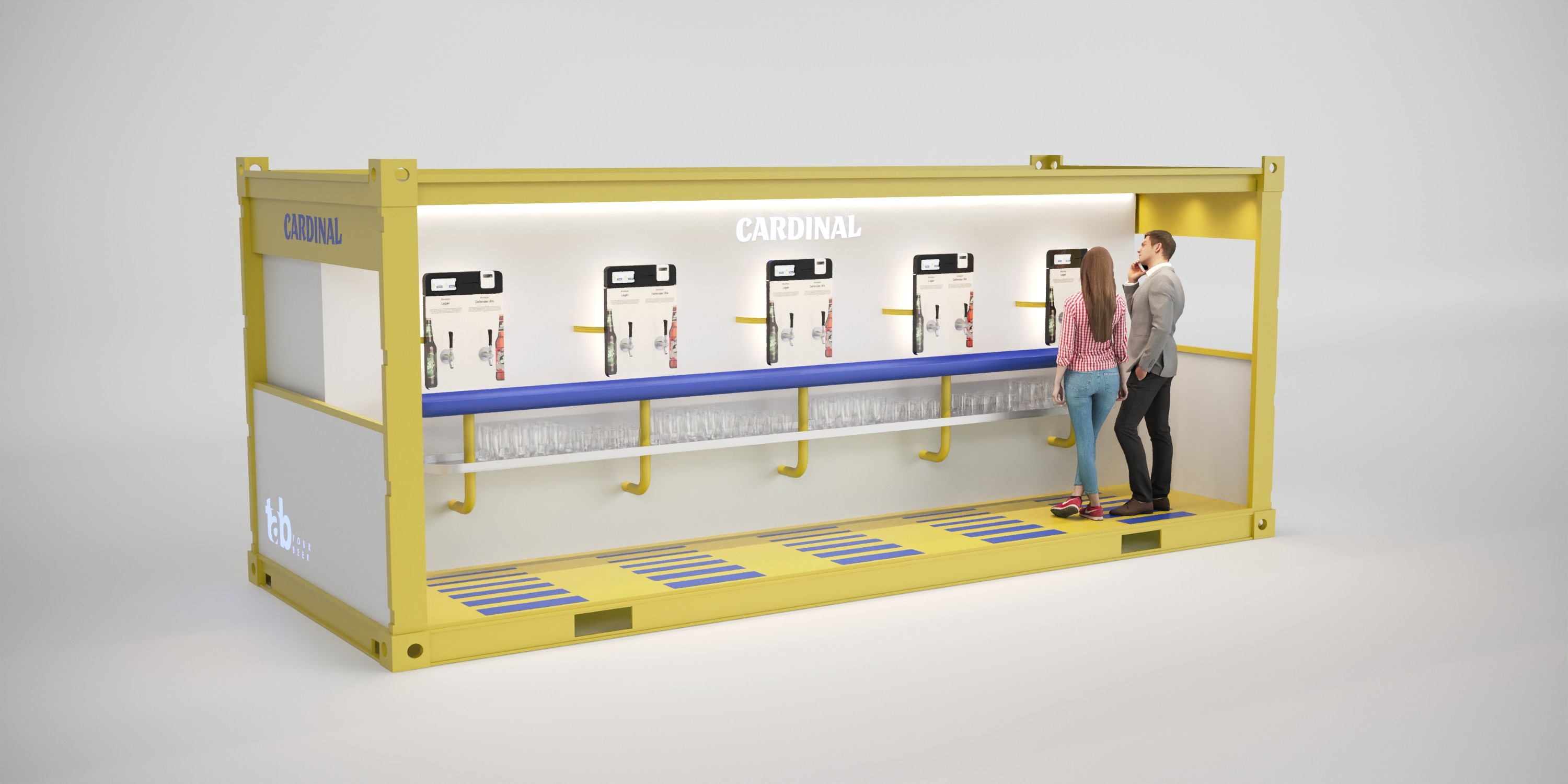 Container service terminal beer area for a retail design event for the beer brand feldschlösschen