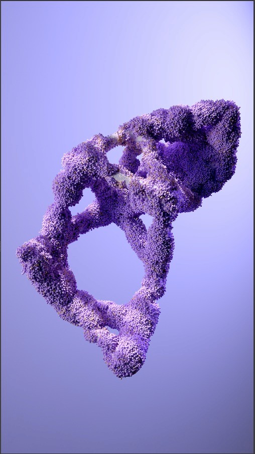 A close-up of a pink cocktail in a martini glass, set against a nighttime background with soft, blurred colors.