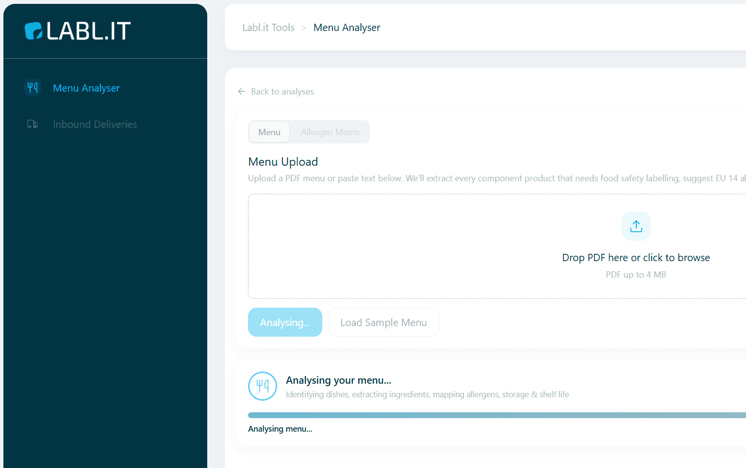 Screenshot of back office tools