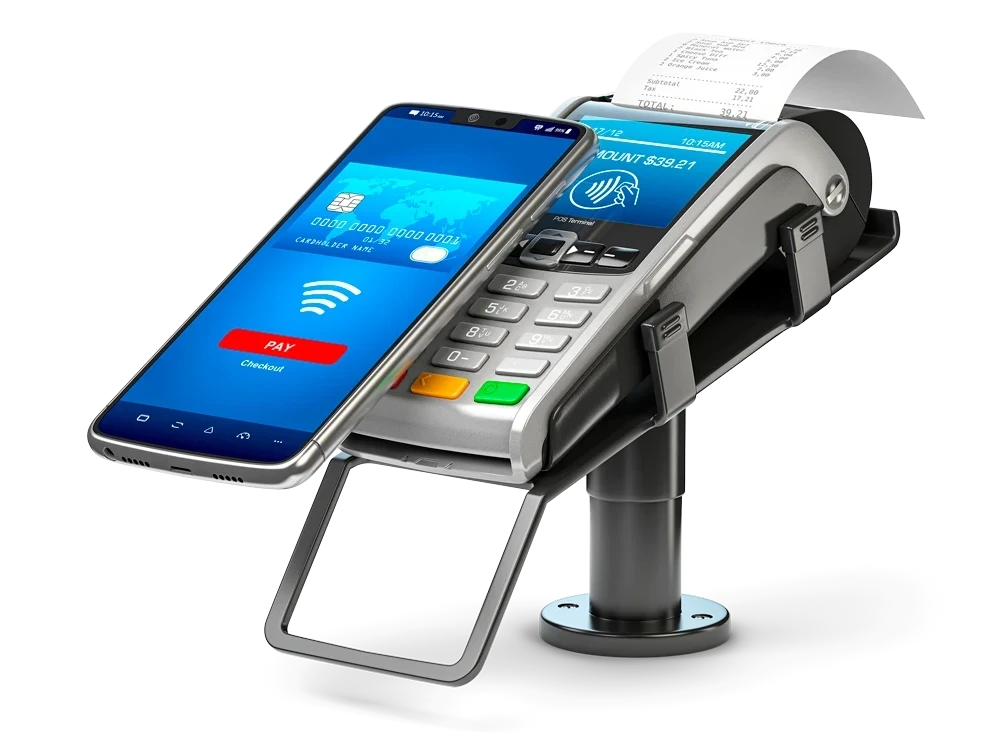 Contactless payment with smart phone.