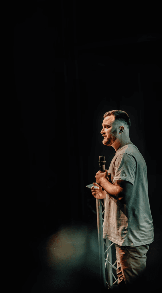 man holding microphone