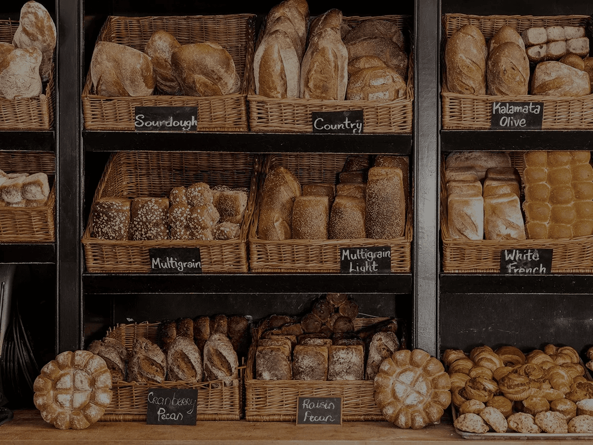 Freshly baked artisan bread loaves at Pain d'Avignon bakery, Cape Cod
