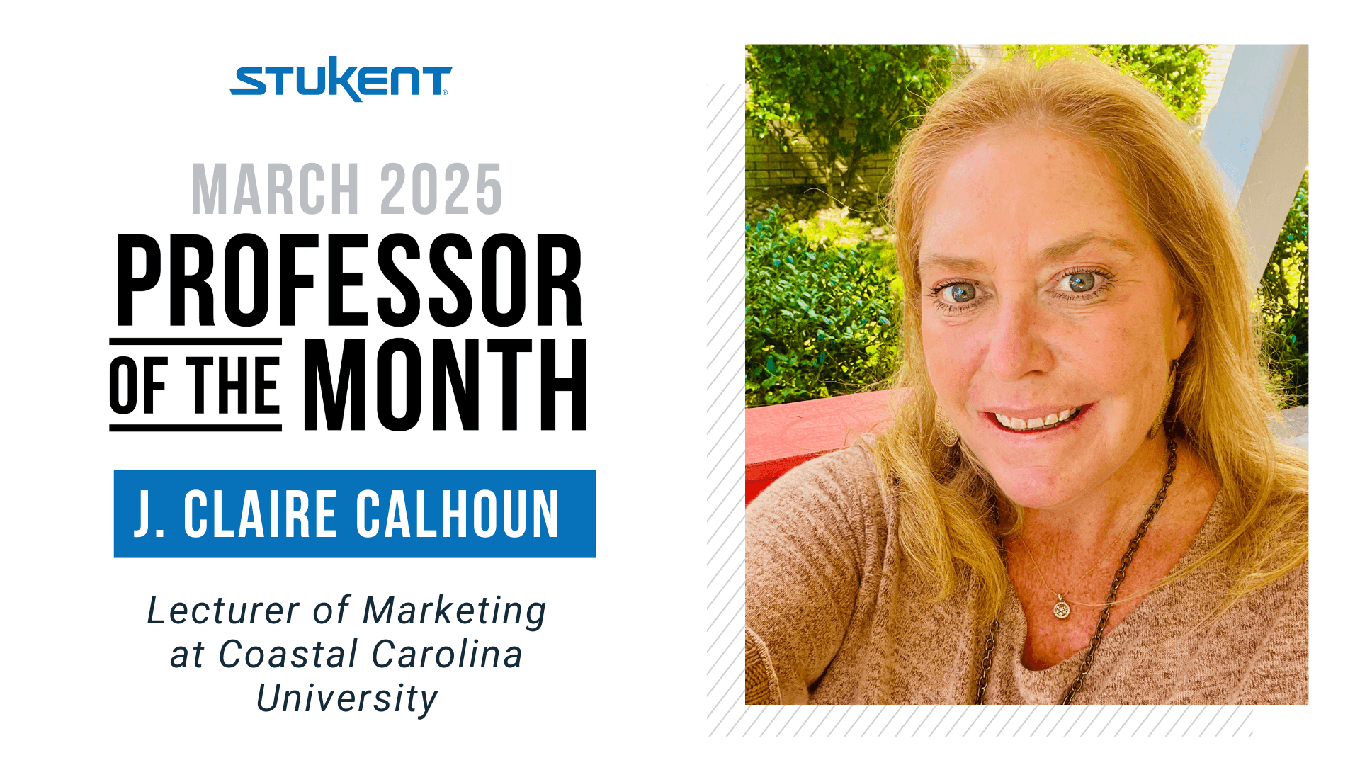 March 2025 Professor of the Month: J. Clair Calhoun: Lacturer of Marketing at Coastal Carolina University