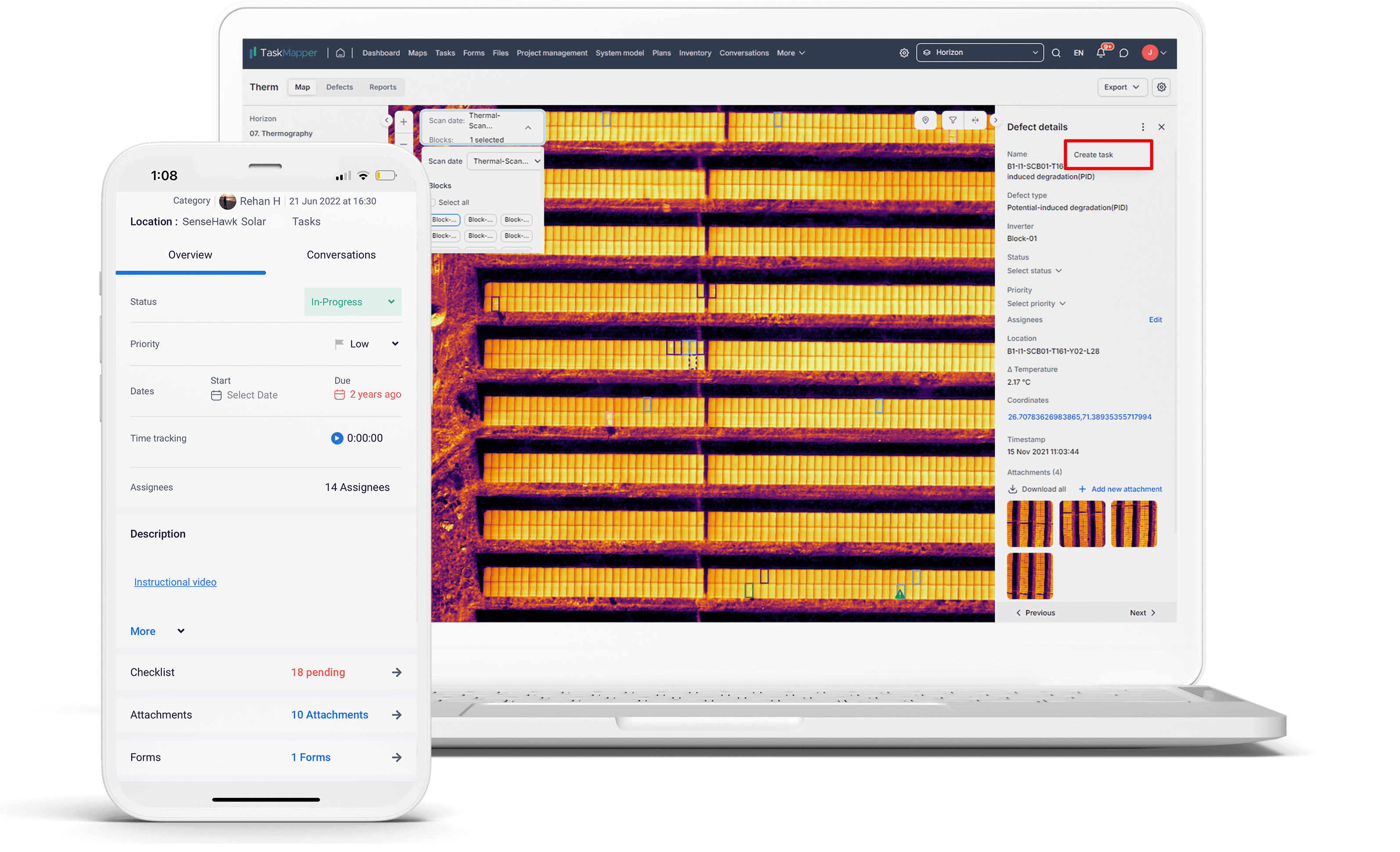 TaskMapper: Create defect-related tasks and access on mobile