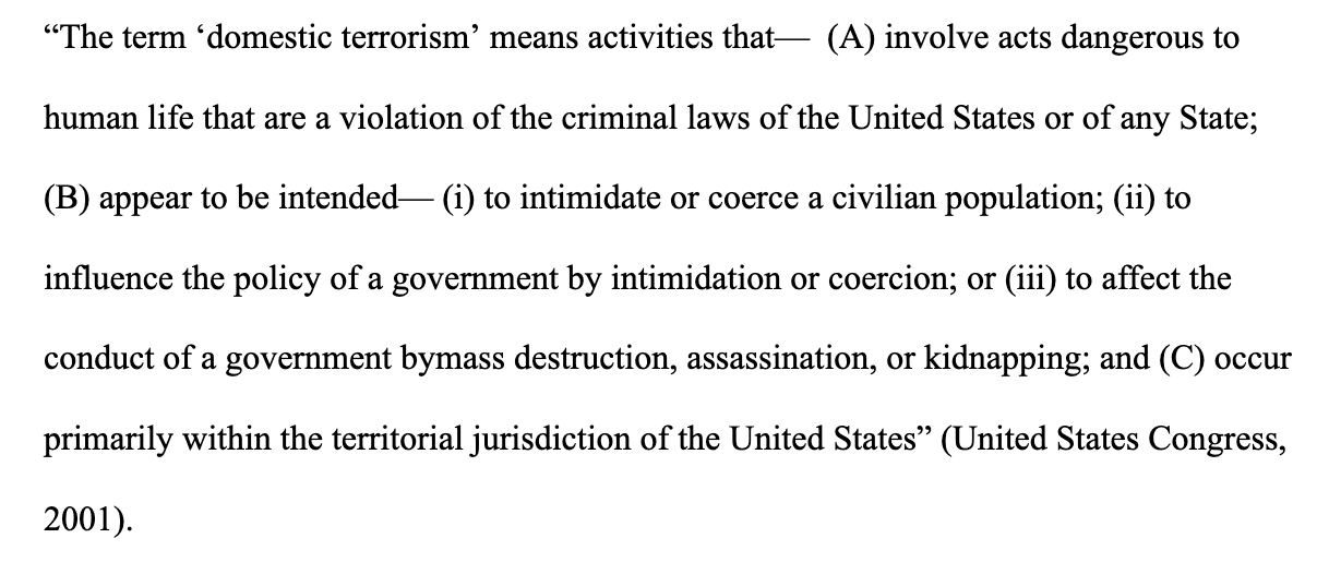 domestic terrorism