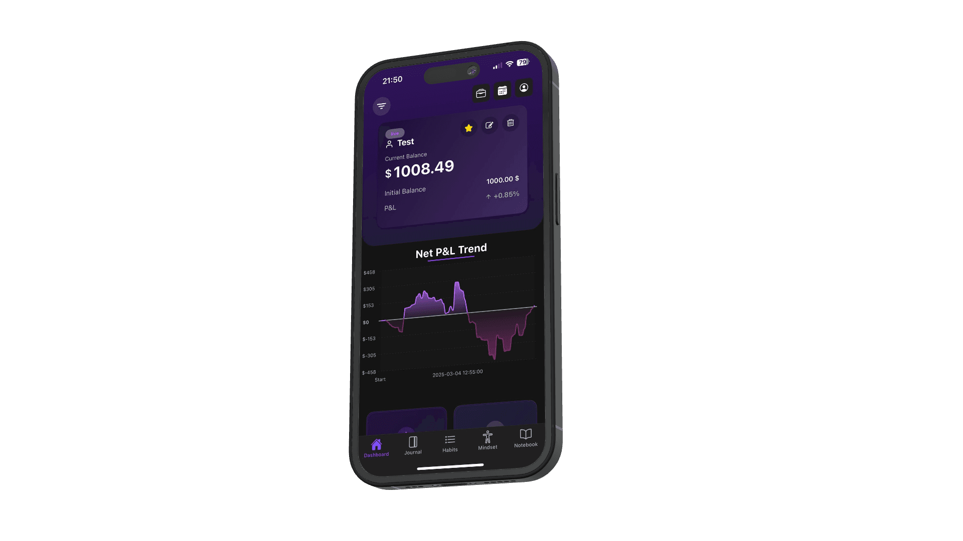 TradeStats Mobile Dashboard